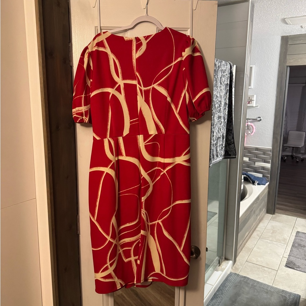 NWT London Times puff sleeve midi wrap dress - Picture 5 of 5